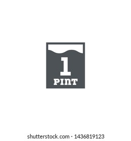 1 pint sign (pt mark) estimated volumes gallons (gal) Vector symbol gal packaging, labels used for prepacked foods drinks different gallons and pints. 1 pt vol single icon isolated on white background