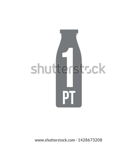 1 pint sign (pt mark) estimated volumes gallons (gal) Vector symbol gal packaging, labels used for prepacked foods drinks different gallons and pints. 1 pt vol single icon isolated on white background