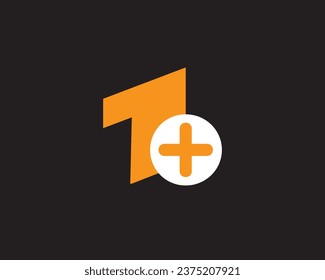 1 plus logo vector letter logo icon symbol 