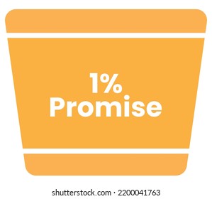 1% Promise Product Label Sign for product vector art illustration with stylish font and Golden White color