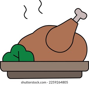 1 roasted chicken menu in a dish looks very appetizing.