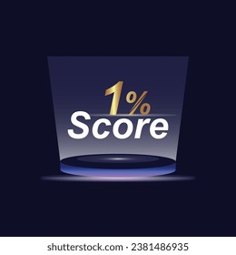 1% Score Sign Designed to catch the  and illustration  combination in blue Vector illustration background design.