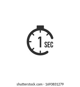 1 second Countdown Timer icon set. time interval icons. Stopwatch and time measurement. Stock Vector illustration isolated on white background.
