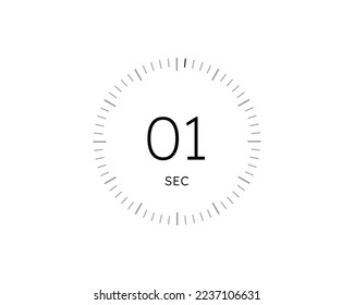 1 second timers Clocks, Timer 1 sec icon vector