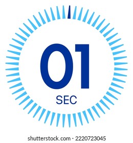 1 second,concept of time,timer icon,vector illustration,circle time pie diagram.