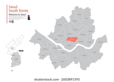1. Seoul, map, Korea, Korea map, Korea, Korea, city, map,