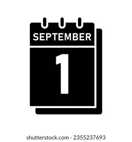 1 September calendar icon vector om trendy design