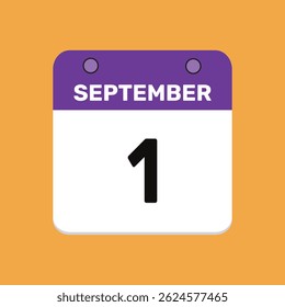 1 september calender icon text page monthly web design.