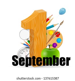 1 september date vector illustration