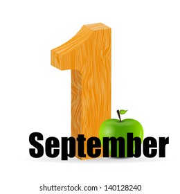 1 september date vector illustration