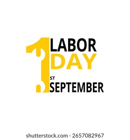 1. September Tag der Arbeit Typografie Vektordesign einzeln auf weißem Hintergrund.