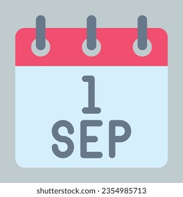 1 September Vector Calendar. Vector Calendar.
