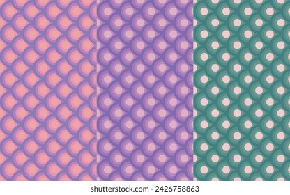 1 set 3 pattern Abstract pastel colors Circle Pattern