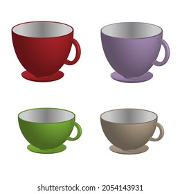 1 set of 3d mug vector