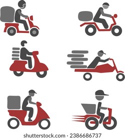 1 set of goods or package delivery icons 