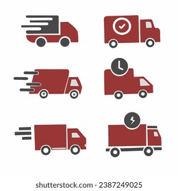 1 set of package delivery icons, expedition icons 