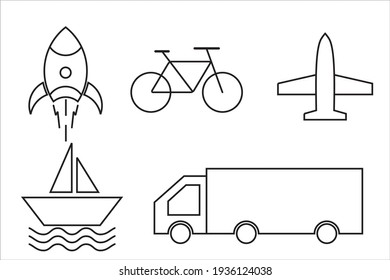 1 set for transportation icons