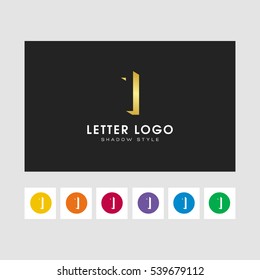 1 shadow  letter logo. gold color and some other colors