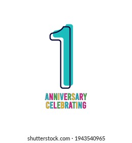 1 st Anniversary Celebration Vector Template Design Illustration