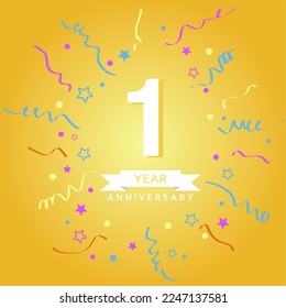 1 st Anniversary yellow background