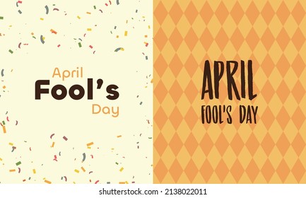 1 St April Fools Day With Funny Confetti Lettering Element Design Poster Crazy Ad Promotion Colorful Typography Concept Social Media Post