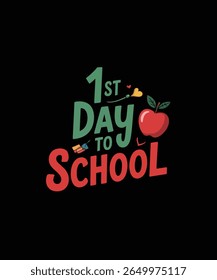 1 st  day Of School typography Tshirt Design Print Ready file Download 