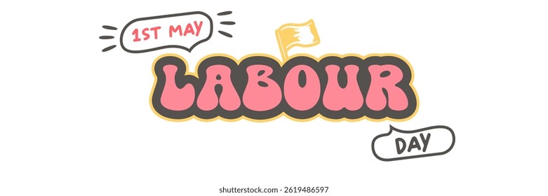 1 st pode Projeto de etiqueta estética groovy feliz do dia do trabalho isolado no fundo branco. Dia do trabalho lema adesivo, etiqueta, etiqueta retro, faixa, fita, rótulo png com citação. 1 de maio - Dia Internacional do Trabalhador
