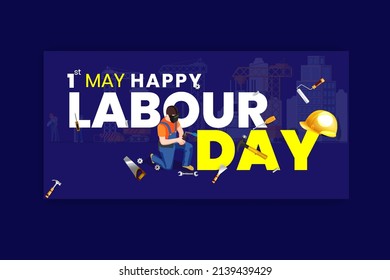 1 st may labour day banner design