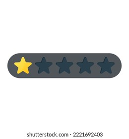 botón de icono vectorial de revisión de cliente de 1 estrella para aplicaciones y sitios web