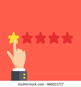 1 star. Negative feedback, poor quality concept. Modern graphic for websites, banners, web and mobile apps, infographics, printed materials. Flat design vector illustration