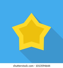 1 stars rationg icon. Flat style icon with long shadow. Vector illustration