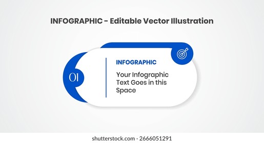 1 Passo Infográficos Editáveis Design Modelo Vetor ilustração no espaço de cópia fundo branco