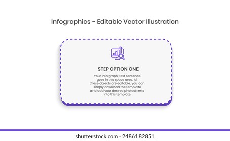 1 Pasos Infografía Plantilla de diseño - Gráfico, Gráfico circular, diseño de flujo de trabajo, diagrama de escudero, folleto, informe, presentación, Diseño web Ilustración vectorial editable