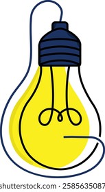 1. The stylized yellow light bulb representing electricity and illumination. 2. The wire extends from the bulb and integrates into the text charater 'G' , symbolizing connectivity of your industry!