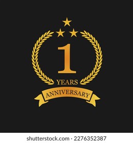 Ilustración de la plantilla del logotipo del 1° aniversario. adecuado para usted