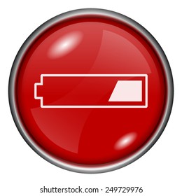 1 third charged battery icon. Internet button on white background. 