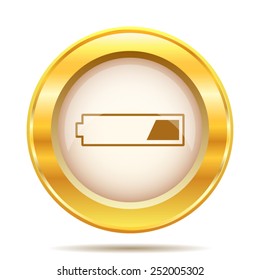 1 third charged battery icon. Internet button on white background. EPS10 vector. 