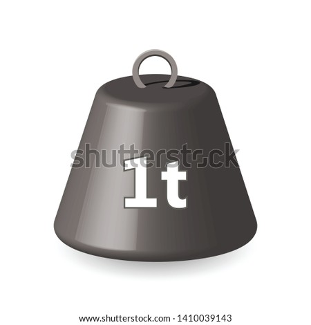 1 ton weight, isolated on white background 