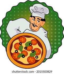 (1) vector flat pizzayola illustration chef cook italian master
last step of cooking pizza 