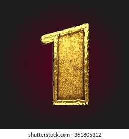1 vector golden letter
