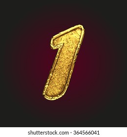 1 vector golden letter