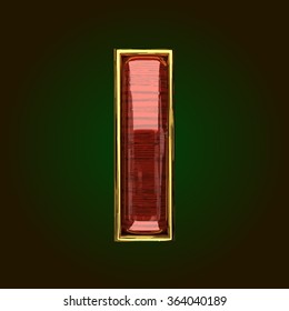 1 vector golden number with red wood