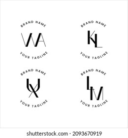 1 Vector minimalist logo alphabet package contains 4 minimalist logos, suitable for beauty brands, beauty products and something elegant.