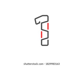 1 vector number. Modern trendy, creative style line design. For logo, brand label, design elements, corporate identity, application etc. İsolated vector illustration          