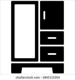 1. Wardrobe clothes icon. Element of furniture for mobile app and web sites. Vector illustration isolated on a white background. Premium quality symbol.