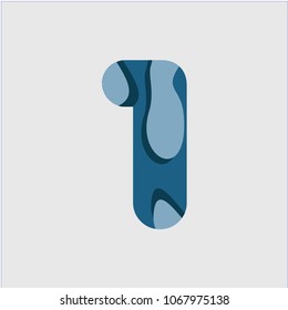 1 Water Font Vector Template Design Illustration