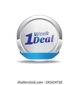1 Week Deal Blue Vector Icon Button