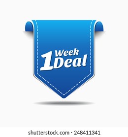 1 Week Deal Blue Vector Icon Design