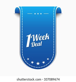 1 Week Deal Blue Vector Icon Design