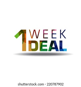 1 Week Deal Colorful Vector Icon Design - Shutterstock ID 220787902